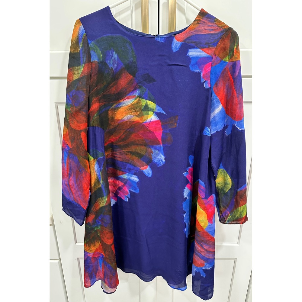 Leifsdottir Floral Print Tunic Dress Colorful Long Sleeve‎ Size S